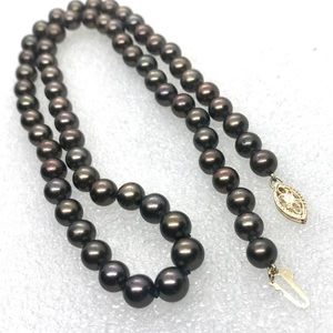Akoya pearls 18”necklace 14K filigree gold clasp